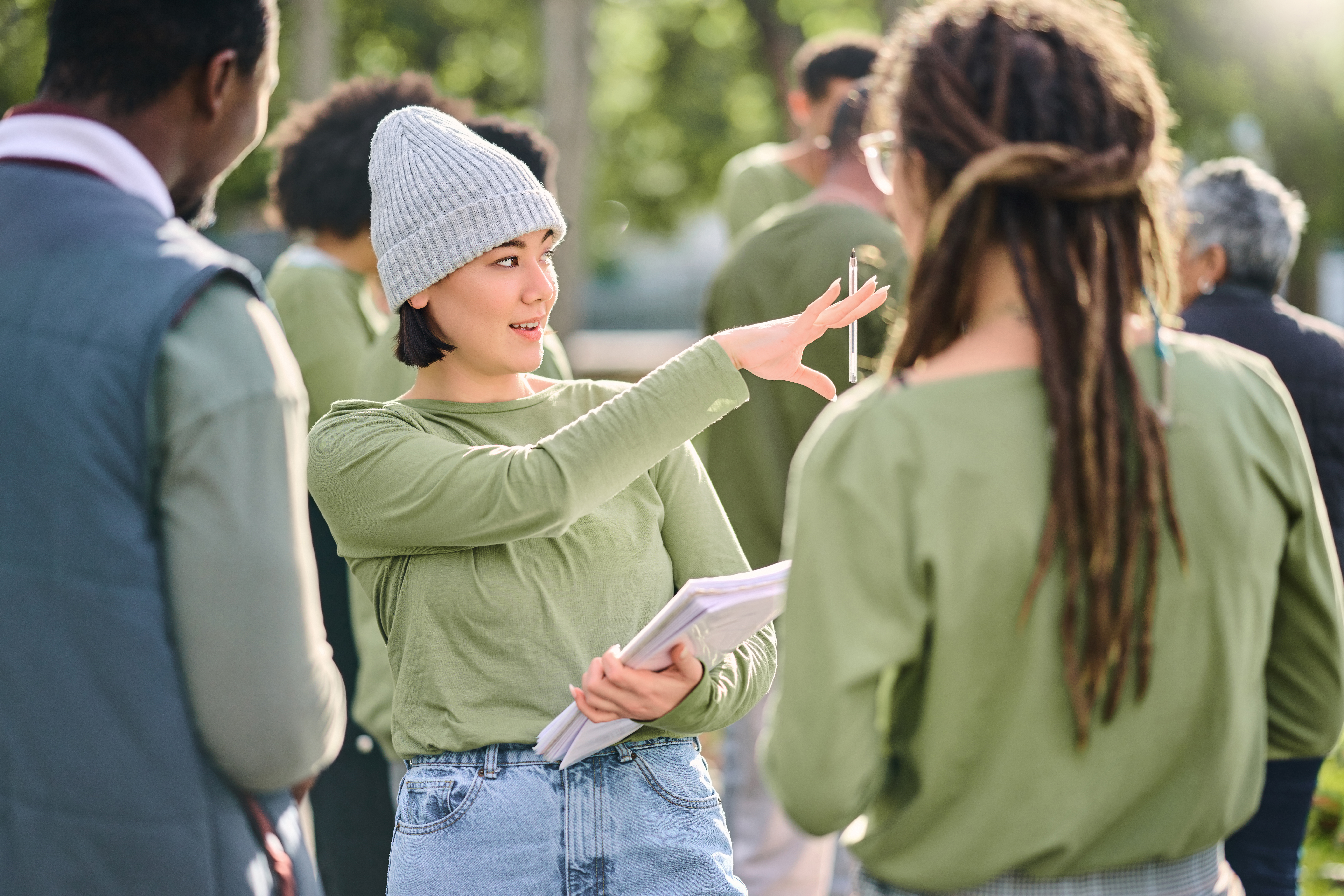 Young people volunteering