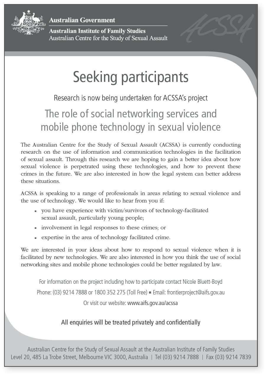 Seeking participants flyer (key informants)