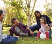 A family in the park A family in the park