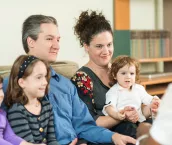 Family in a therapy session.