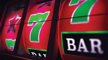 Close up of a Lucky Slot Jackpot Spin