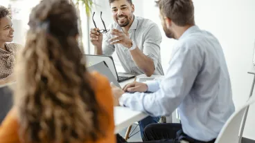 Colleagues during business meeting in office
