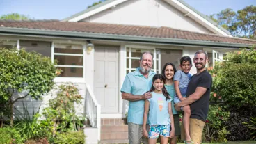 Family front of home