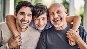  Portrait of smiling multi-generation family