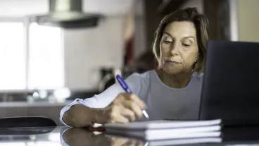 Mature lady working from home