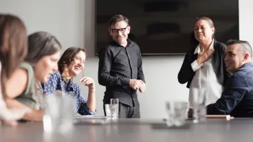 Small business meeting with a local flavour of ethnically diverse people.
