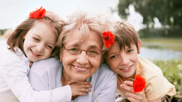 Grandmother and grandchildren